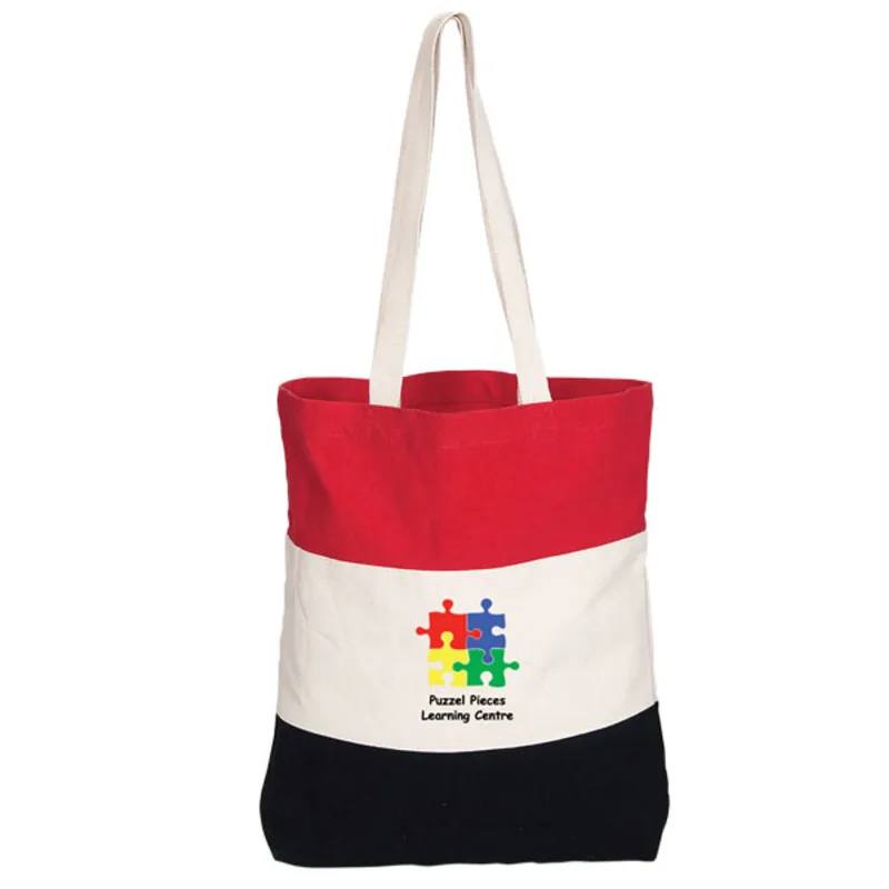 Tri-Colour Cotton Tote — view 3