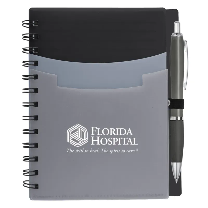 Tri-Pocket Notebook & Satin Pen