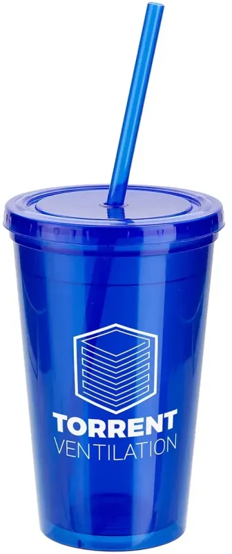 Custom Trifecta 16 oz Tumbler with Lid + Straw — view 2
