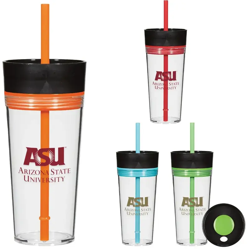 16oz Custom Logo Tumbler with Straw