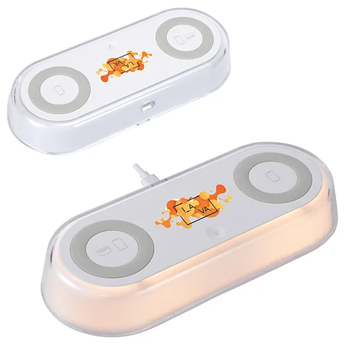 Twin Deck 2-in-1 Wireless Charger with Ambient Light — view 2
