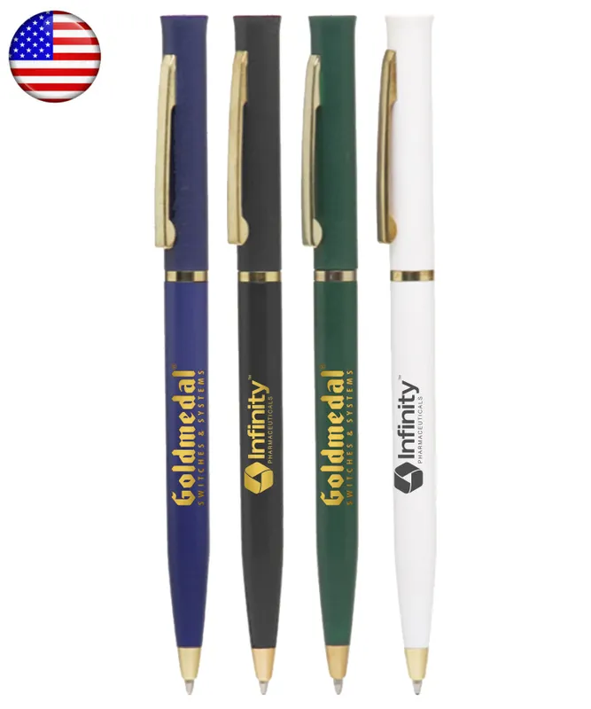 Twister Ballpoint Pen with Nickel Ring - Deluxe