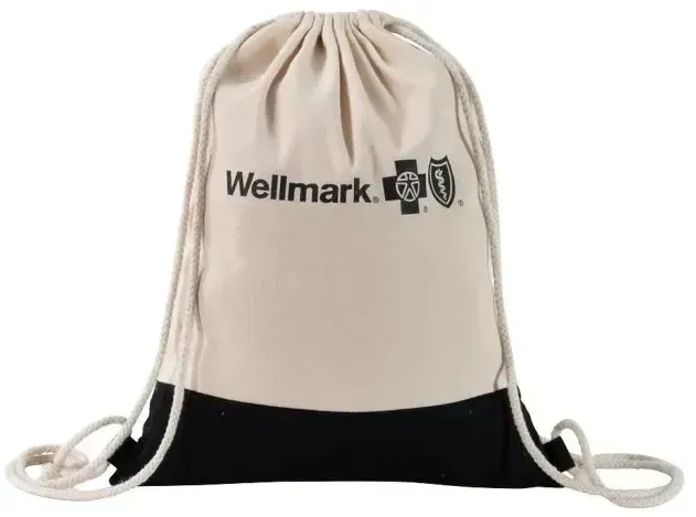 Two Tone Natural Drawstring Backpack