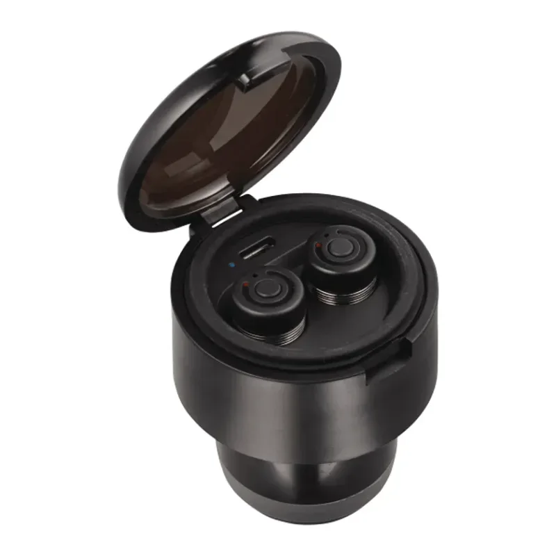 Branded Insulated Bottle with Bluetooth Earbuds - 20oz — view 3