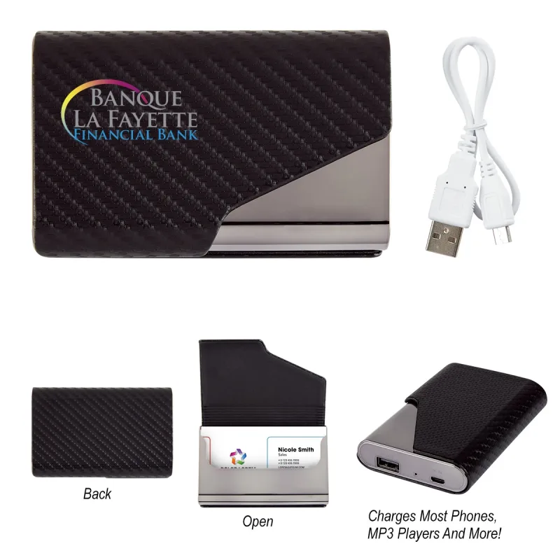 UL Listed 2-In-1 Zeus Power Bank With Card Holder — view 8
