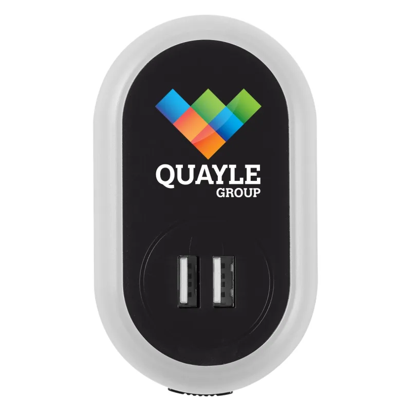 UL Listed Nightlight A/C Adapter With Dual USB Ports — view 3