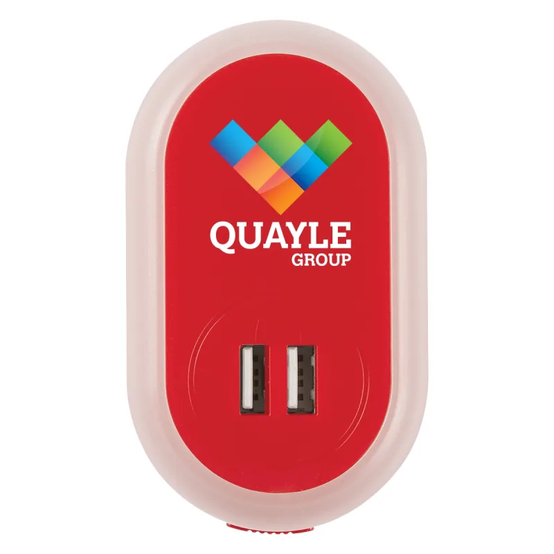 UL Listed Nightlight A/C Adapter With Dual USB Ports — view 4