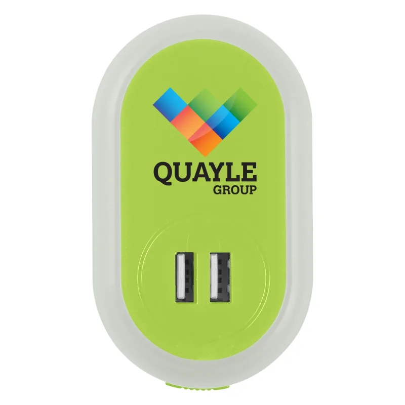 UL Listed Nightlight A/C Adapter With Dual USB Ports — view 5