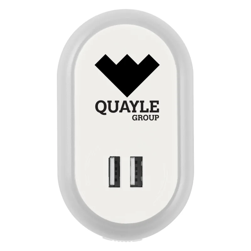 UL Listed Nightlight A/C Adapter With Dual USB Ports — view 6