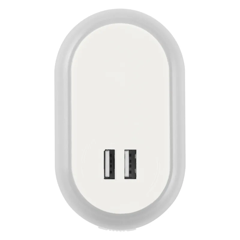 UL Listed Nightlight A/C Adapter With Dual USB Ports — view 8