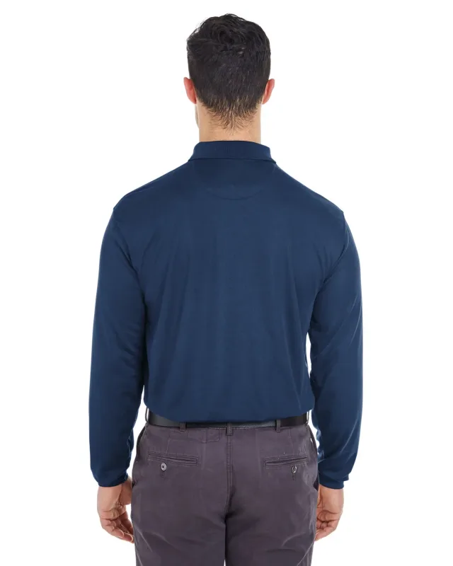 UltraClub Adult Cool & Dry Long-Sleeve Mesh Piqué Polo — view 13
