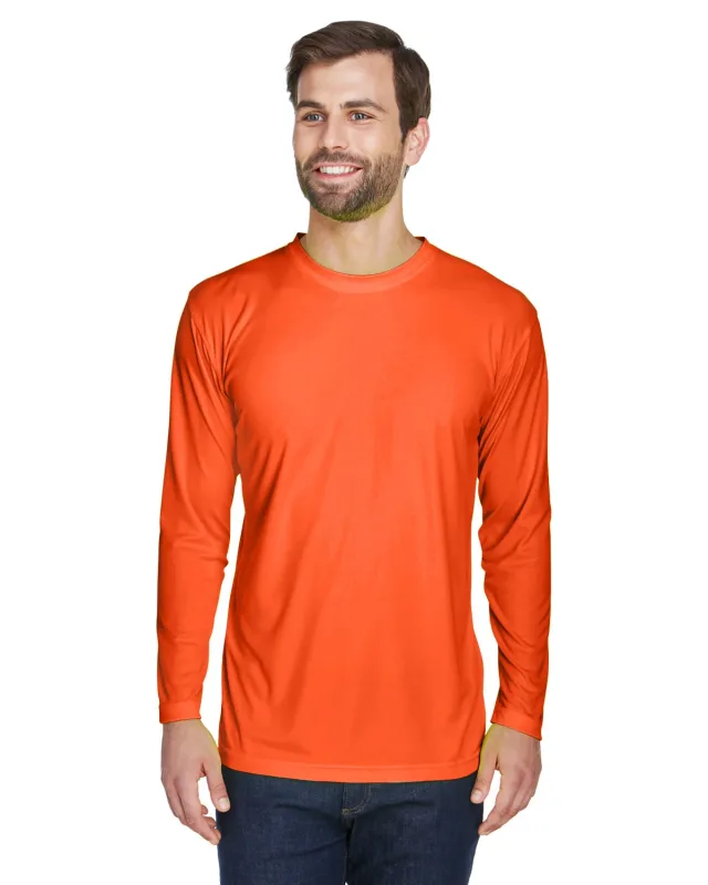 UltraClub Adult Cool & Dry Sport Long-Sleeve Performance Interlock T-Shirt — view 11