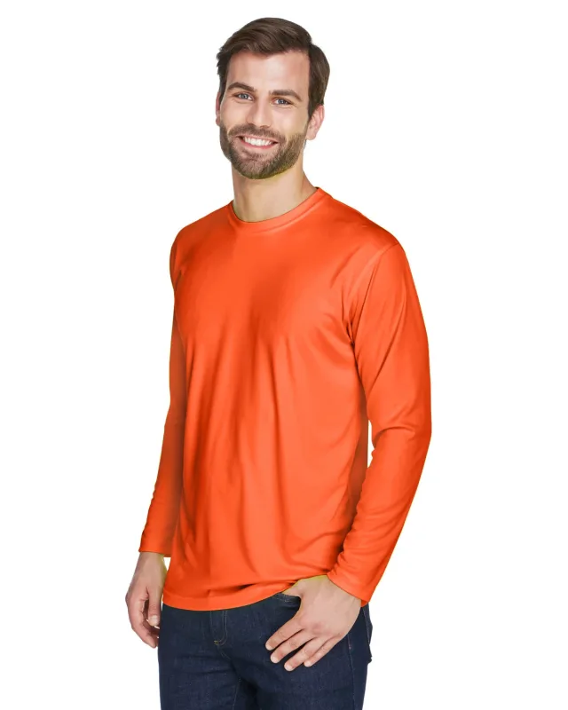 UltraClub Adult Cool & Dry Sport Long-Sleeve Performance Interlock T-Shirt — view 12