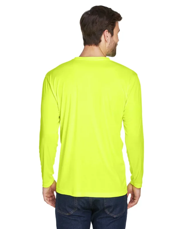 UltraClub Adult Cool & Dry Sport Long-Sleeve Performance Interlock T-Shirt — view 14