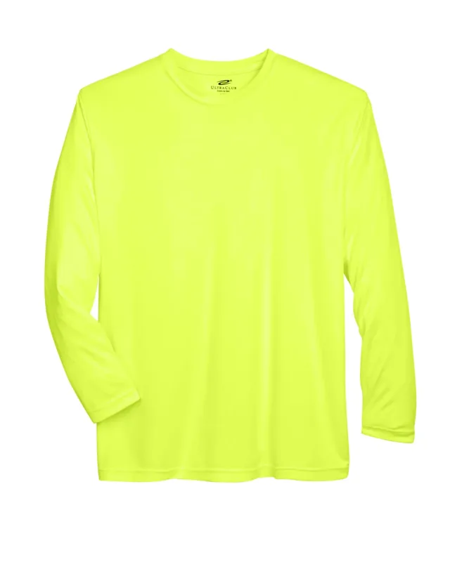 UltraClub Adult Cool & Dry Sport Long-Sleeve Performance Interlock T-Shirt — view 16