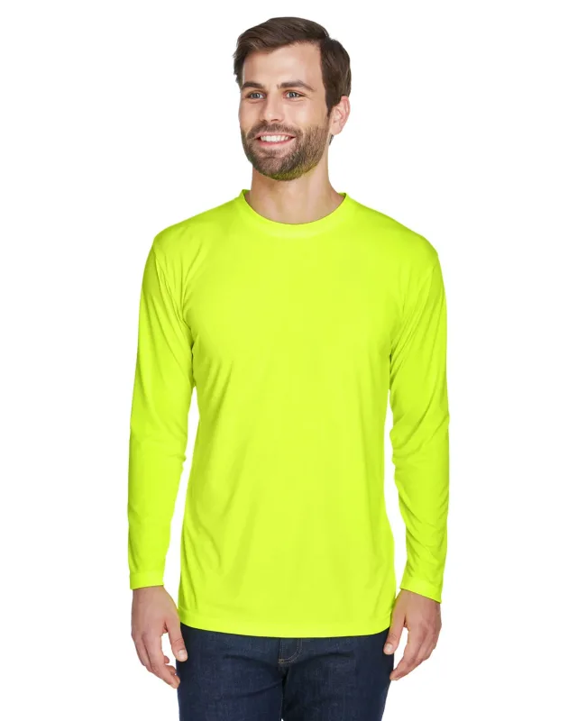 UltraClub Adult Cool & Dry Sport Long-Sleeve Performance Interlock T-Shirt — view 17