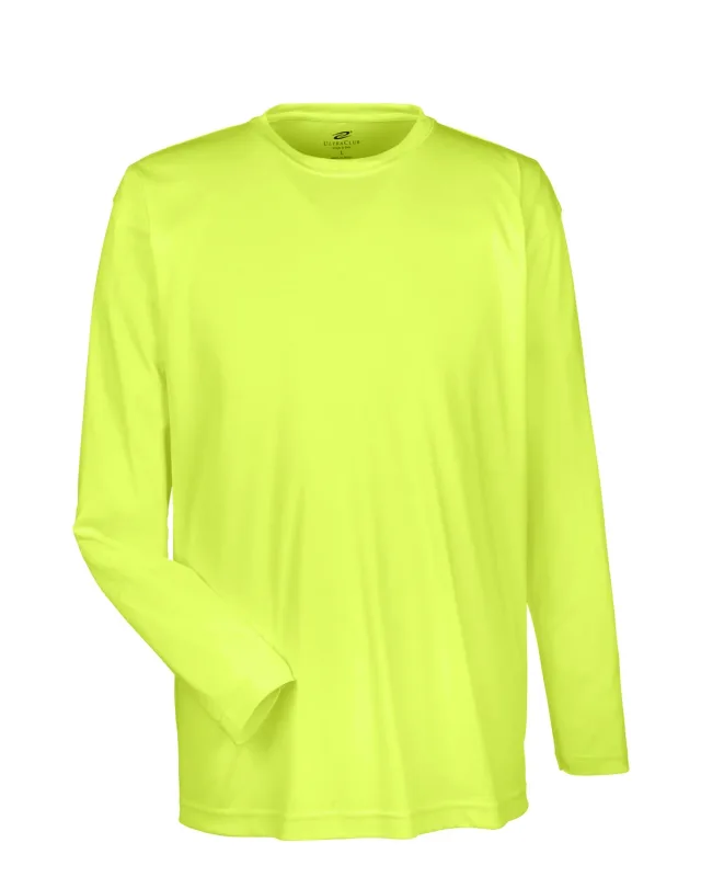UltraClub Adult Cool & Dry Sport Long-Sleeve Performance Interlock T-Shirt — view 18