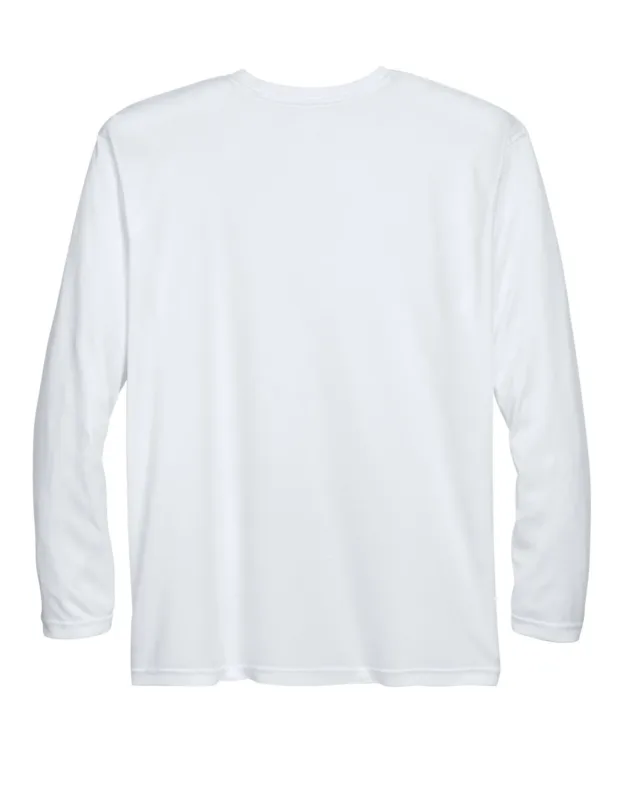 UltraClub Adult Cool & Dry Sport Long-Sleeve Performance Interlock T-Shirt — view 2