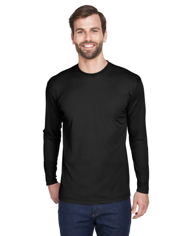 UltraClub Adult Cool & Dry Sport Long-Sleeve Performance Interlock T-Shirt — view 24