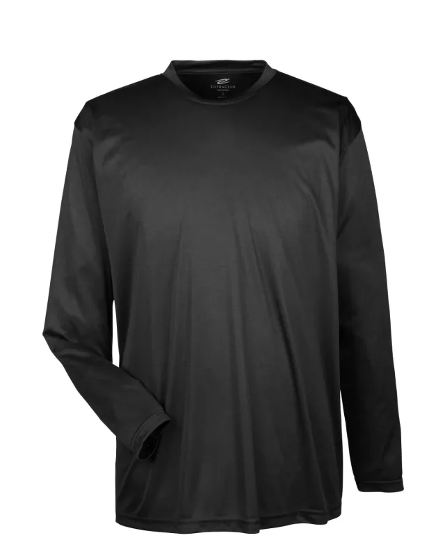 UltraClub Adult Cool & Dry Sport Long-Sleeve Performance Interlock T-Shirt — view 25