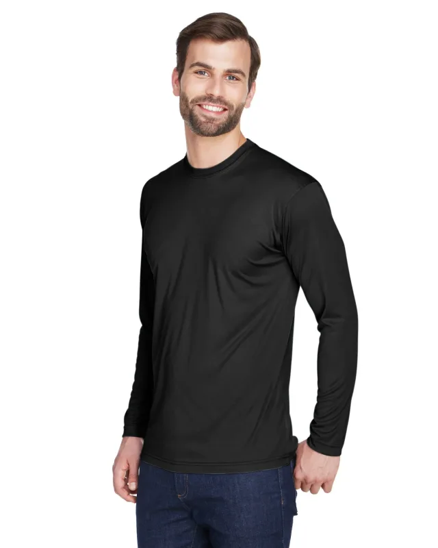 UltraClub Adult Cool & Dry Sport Long-Sleeve Performance Interlock T-Shirt — view 26