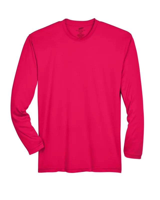 UltraClub Adult Cool & Dry Sport Long-Sleeve Performance Interlock T-Shirt — view 30