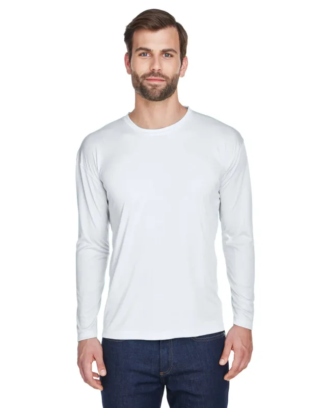UltraClub Adult Cool & Dry Sport Long-Sleeve Performance Interlock T-Shirt — view 4