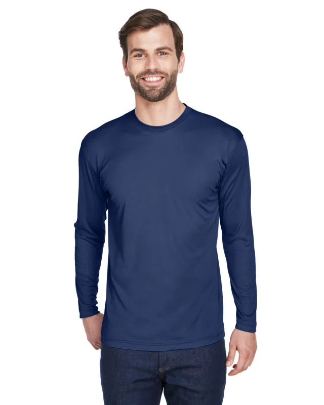 UltraClub Adult Cool & Dry Sport Long-Sleeve Performance Interlock T-Shirt — view 45