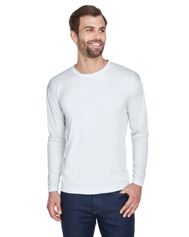 UltraClub Adult Cool & Dry Sport Long-Sleeve Performance Interlock T-Shirt — view 6