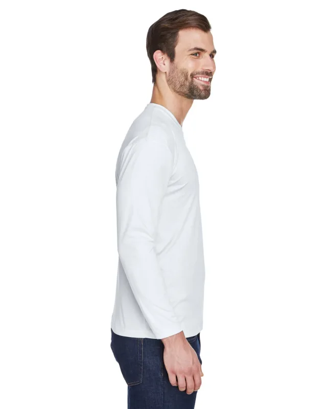 UltraClub Adult Cool & Dry Sport Long-Sleeve Performance Interlock T-Shirt — view 7
