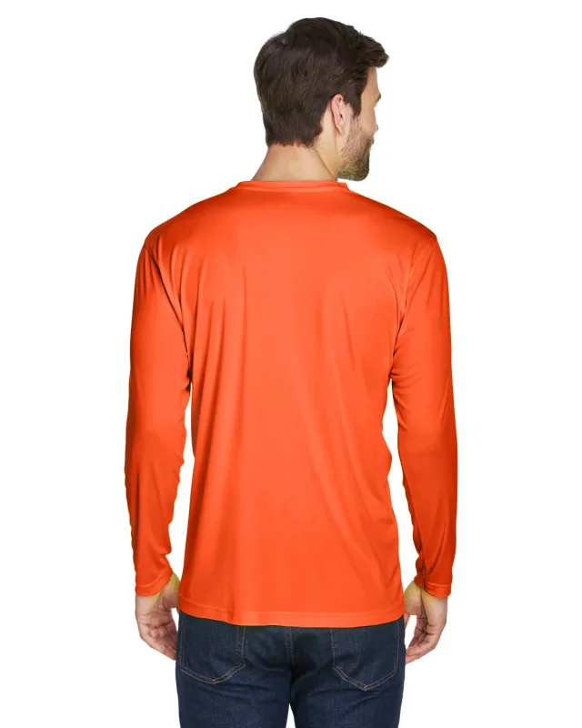 UltraClub Adult Cool & Dry Sport Long-Sleeve Performance Interlock T-Shirt — view 8
