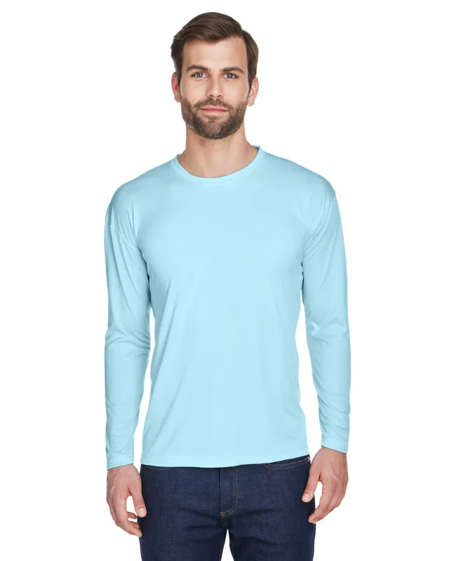UltraClub Adult Cool & Dry Sport Long-Sleeve Performance Interlock T-Shirt — view 80