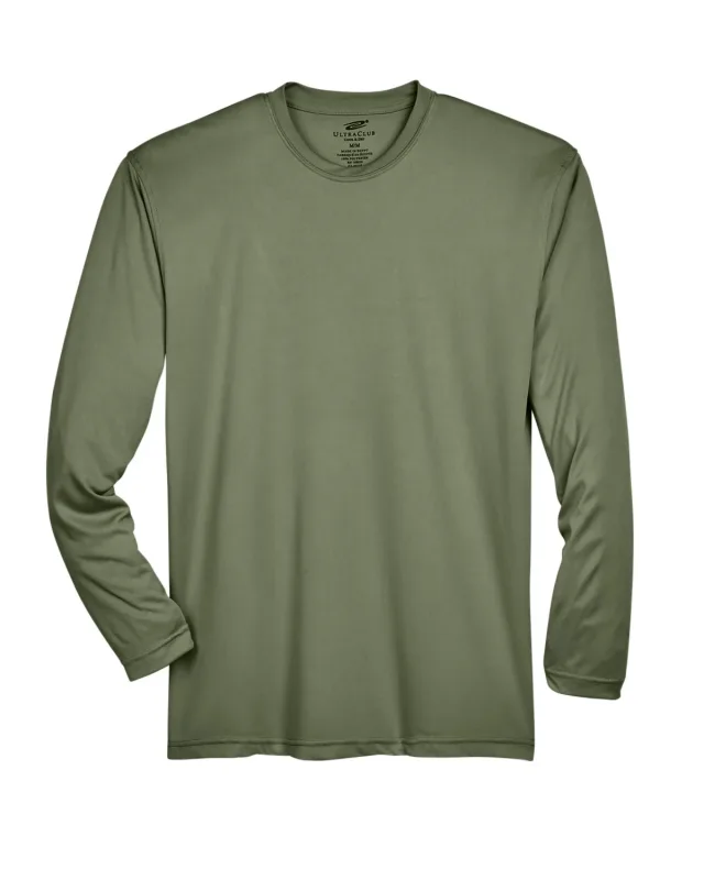 UltraClub Adult Cool & Dry Sport Long-Sleeve Performance Interlock T-Shirt — view 86