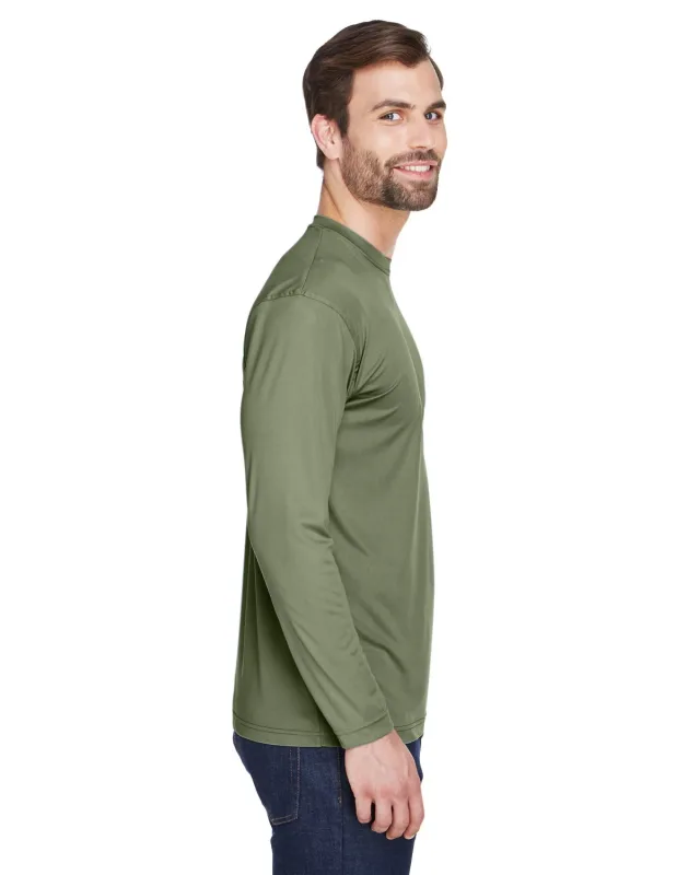 UltraClub Adult Cool & Dry Sport Long-Sleeve Performance Interlock T-Shirt — view 90