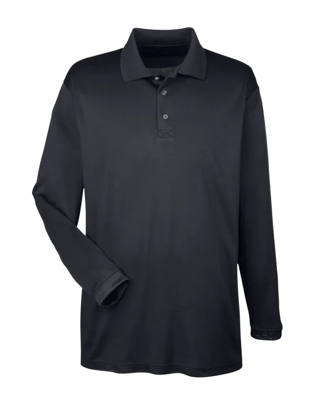 UltraClub Adult Cool & Dry Sport Long-Sleeve Polo — view 10