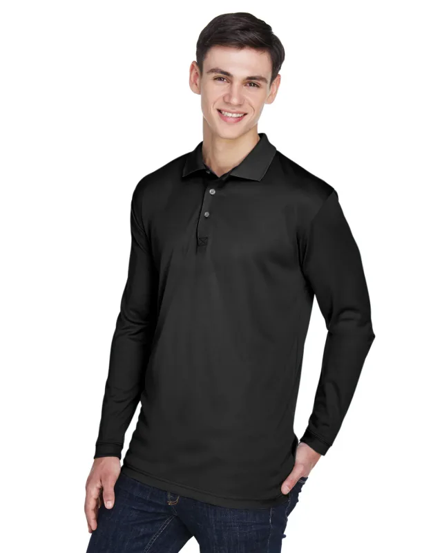 UltraClub Adult Cool & Dry Sport Long-Sleeve Polo — view 11