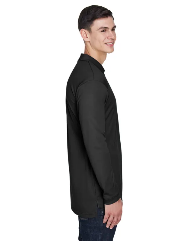 UltraClub Adult Cool & Dry Sport Long-Sleeve Polo — view 12
