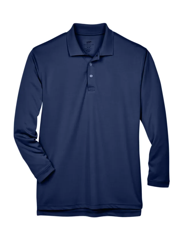 UltraClub Adult Cool & Dry Sport Long-Sleeve Polo — view 15