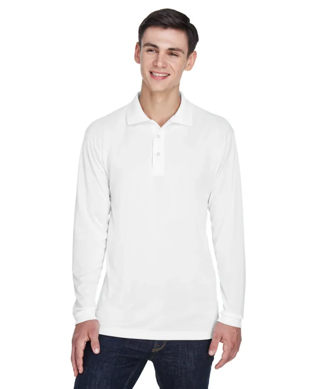 UltraClub Adult Cool & Dry Sport Long-Sleeve Polo — view 2