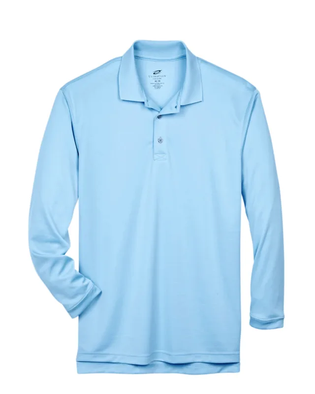 UltraClub Adult Cool & Dry Sport Long-Sleeve Polo — view 22