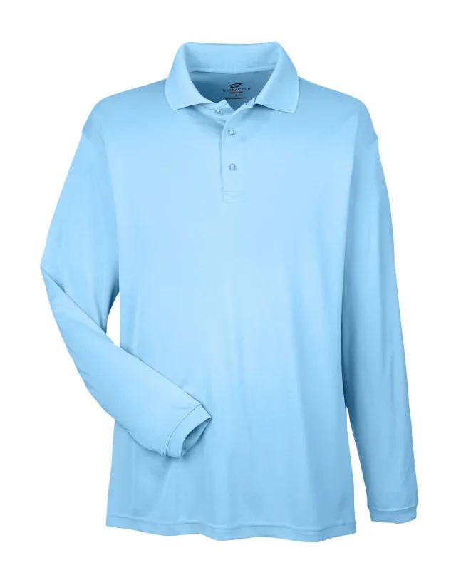 UltraClub Adult Cool & Dry Sport Long-Sleeve Polo — view 24