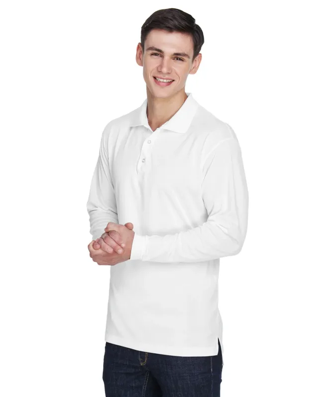 UltraClub Adult Cool & Dry Sport Long-Sleeve Polo — view 4