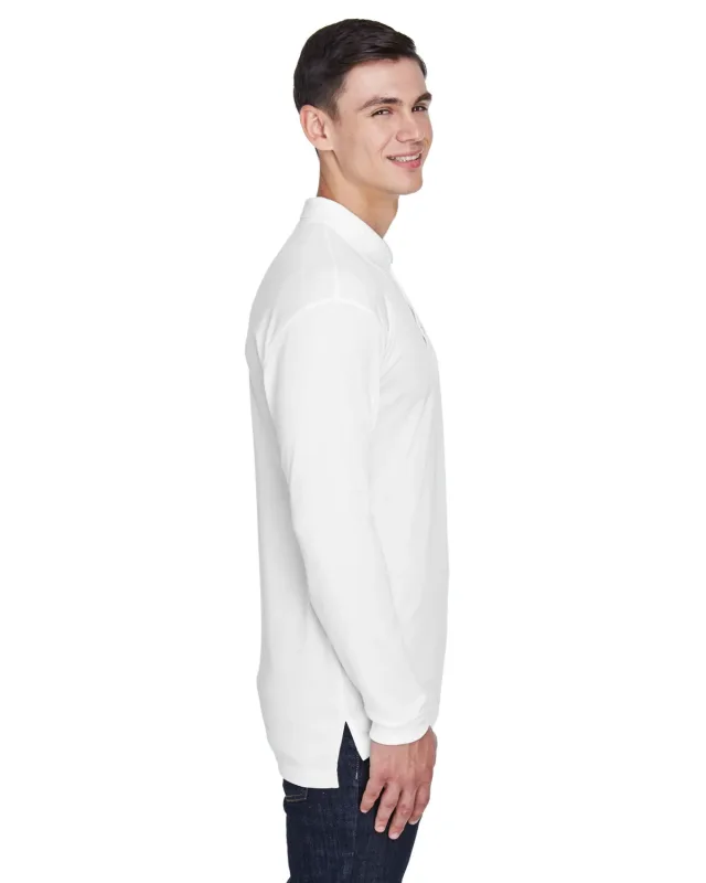 UltraClub Adult Cool & Dry Sport Long-Sleeve Polo — view 5