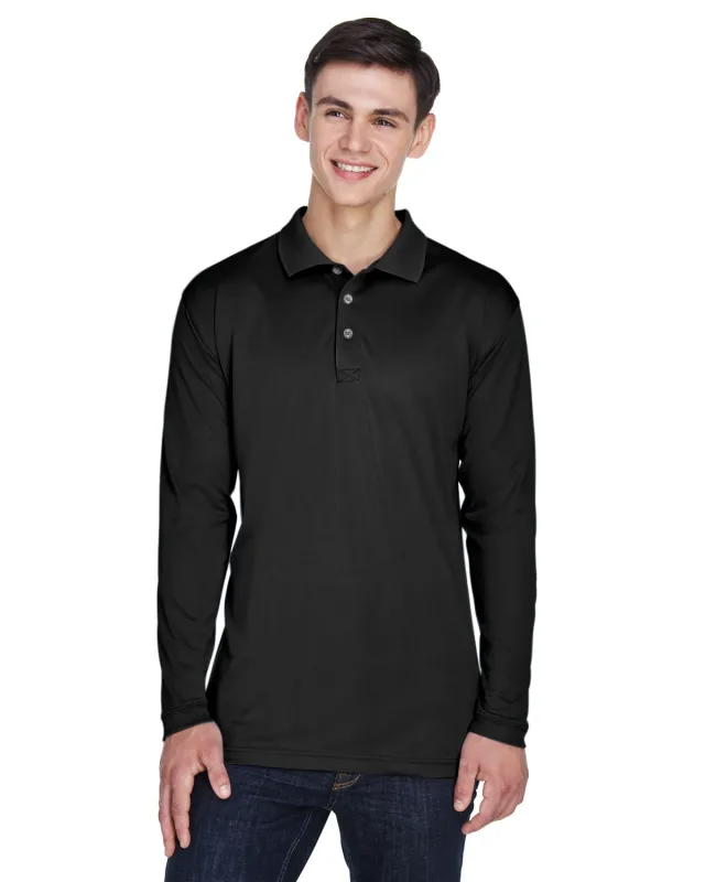 UltraClub Adult Cool & Dry Sport Long-Sleeve Polo — view 9