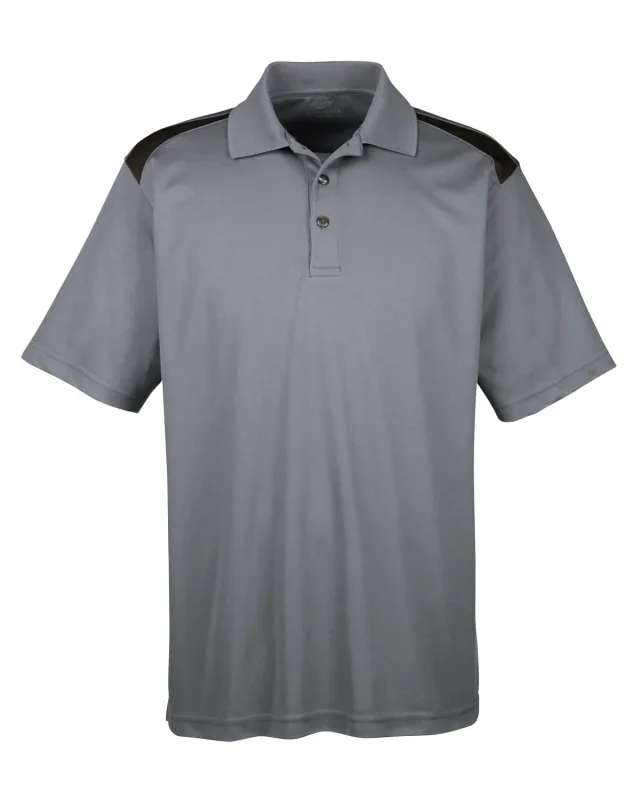 UltraClub Adult Cool & Dry Two-Tone Mesh Piqué Polo — view 3