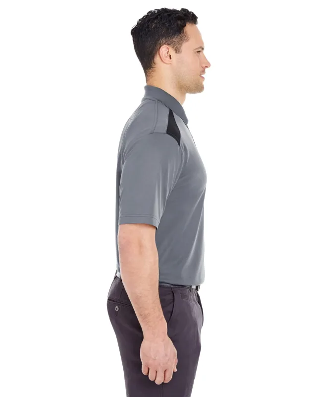 UltraClub Adult Cool & Dry Two-Tone Mesh Piqué Polo — view 4