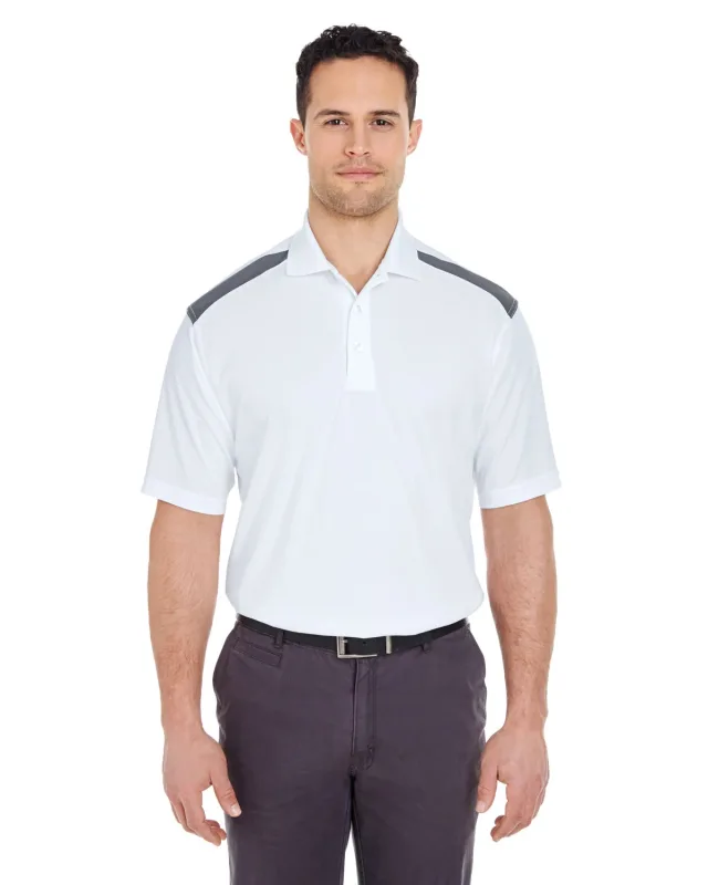 UltraClub Adult Cool & Dry Two-Tone Mesh Piqué Polo — view 5