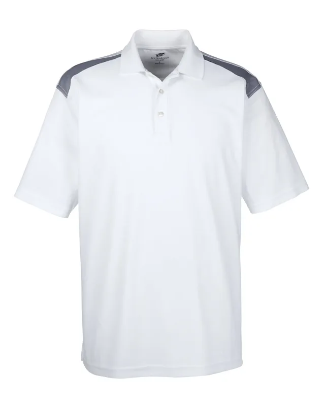 UltraClub Adult Cool & Dry Two-Tone Mesh Piqué Polo — view 6