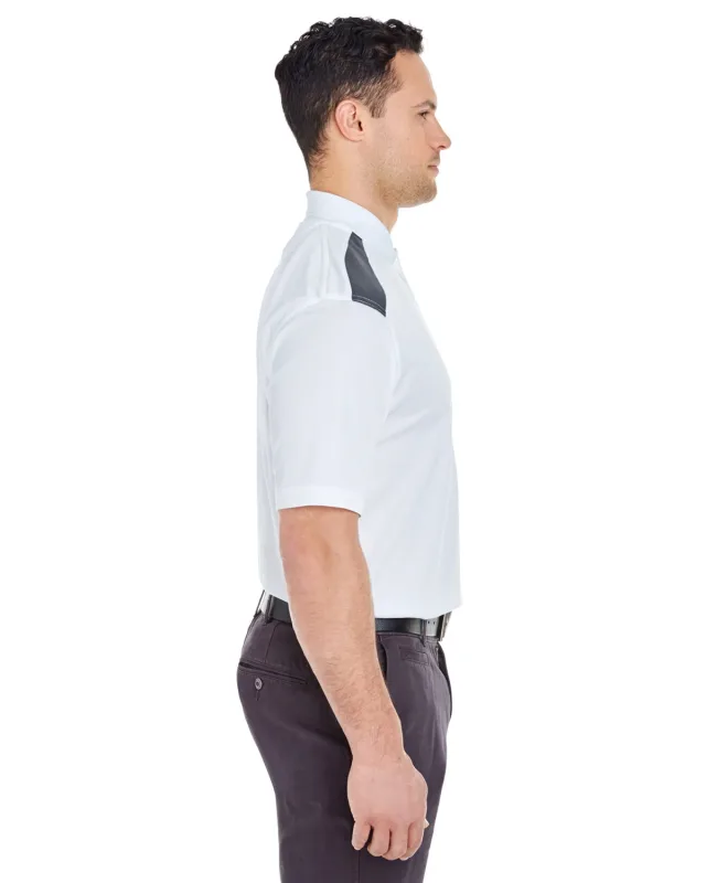 UltraClub Adult Cool & Dry Two-Tone Mesh Piqué Polo — view 7