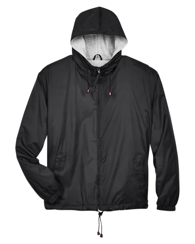 UltraClub Adult Fleece-Lined Hooded Jacket — view 3